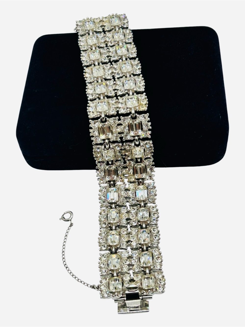 Vintage Bogoff Wide Rhinestone Bracelet